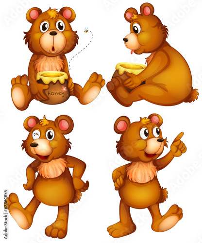 Four brown bears