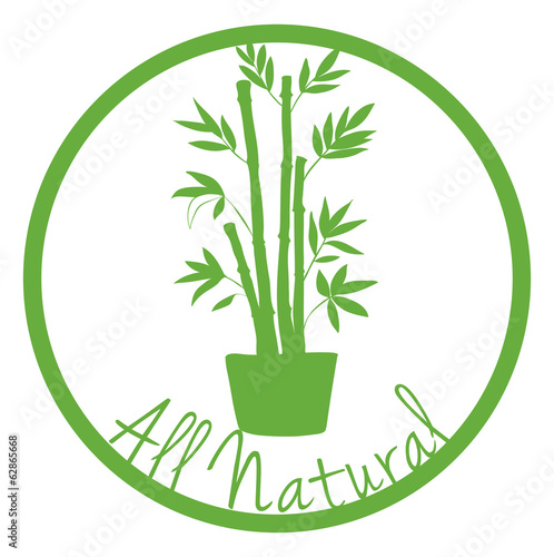 An all natural label with a plant