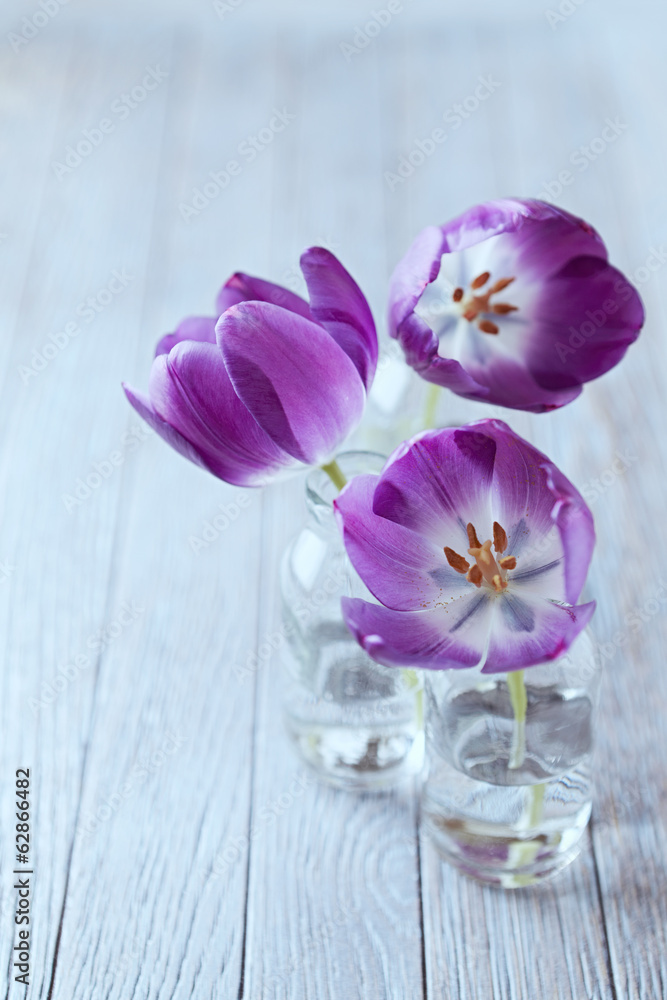 Spring Tulips in Glass Bottles Spring Tulips in Glass Bottles