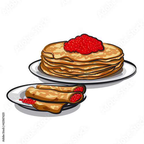 pancakes with caviar