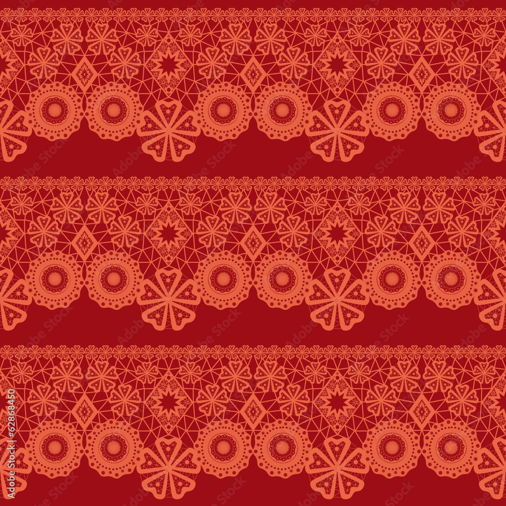 Red seamless lacy lace pattern Red seamless lacy lace pattern