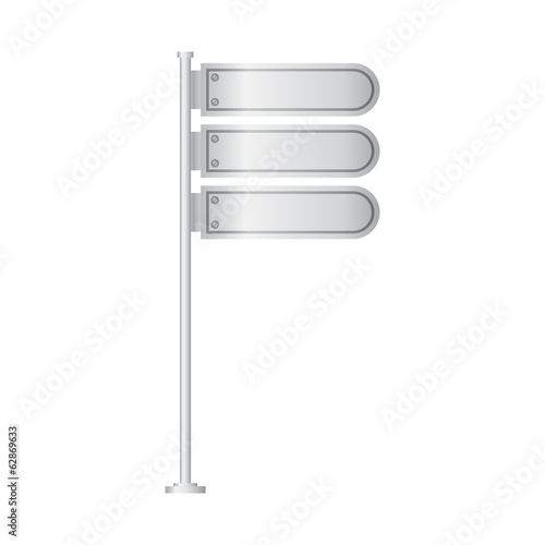 Vector of metal signpost on isolated white background