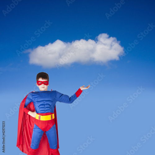 child superhero costume with cape house production © carballo