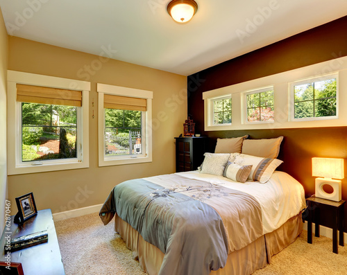 Contrast wall cozy bedroom