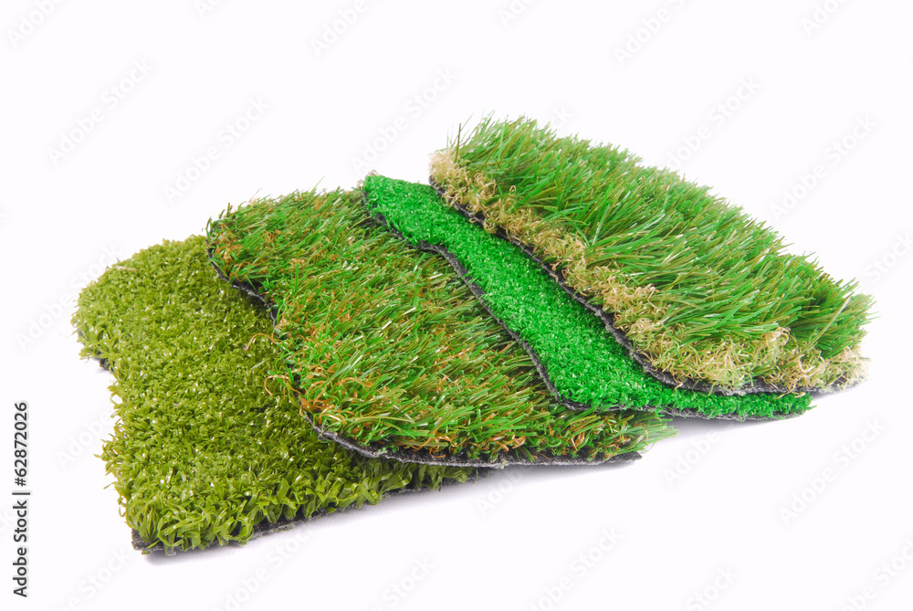 Fototapeta premium artificial grass astroturf selection isolated on white