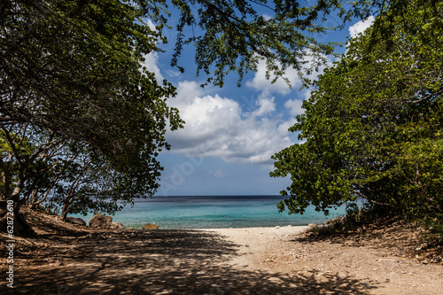 San Juan beach a free stony area Curacao, Caribbean