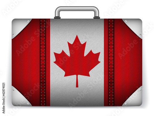 Canada Travel Luggage with Flag for Vacation