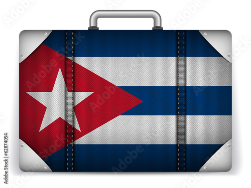 Cuba Travel Luggage with Flag for Vacation