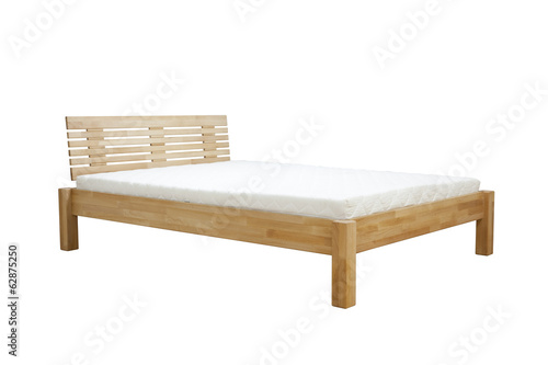 wooden bed photo