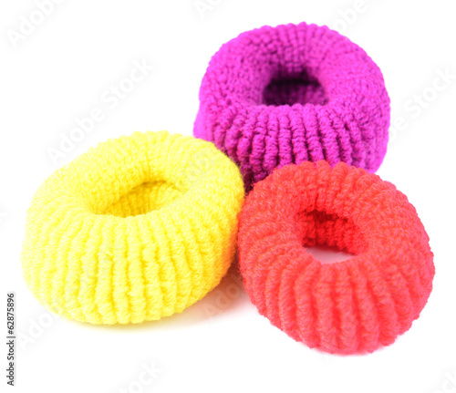 Colorful scrunchies isolated on white