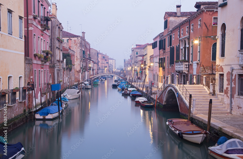 Venice - Fondamenta del la Sensa and canal in morning