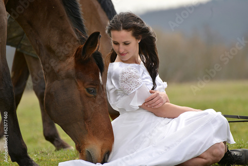 Beautiful girl on horse