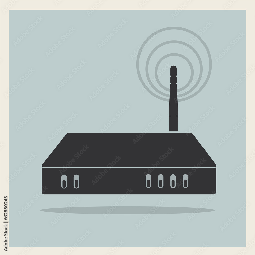 Wi-Fi Router on Retro Background Vector Wi-Fi Router on Retro Background Vector