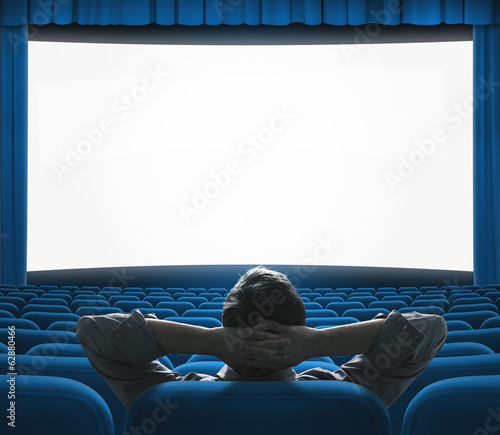 Exclusive movie preview on big screen. Blue VIP cinema auditoriu