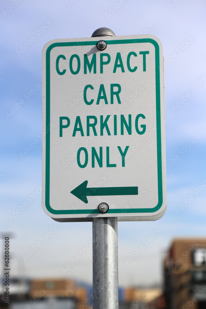 Compact car parking only sign