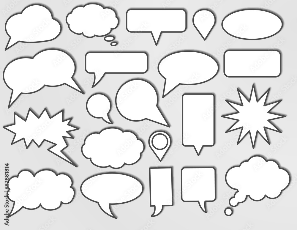 Vector speech bubbles with shadow Vector speech bubbles with shadow