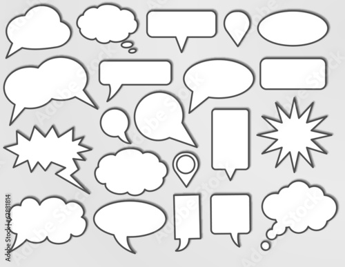 Vector speech bubbles with shadow