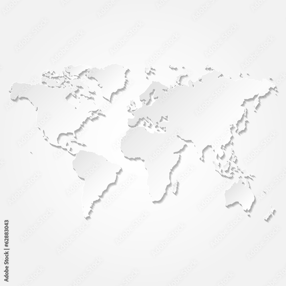 vector paper 3D World map  card