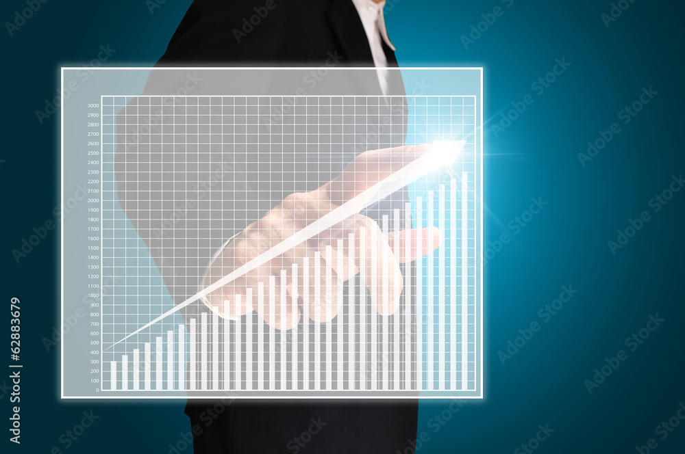 © thampapon1 - Business Man touch graph © thampapon1 - Business Man touch graph