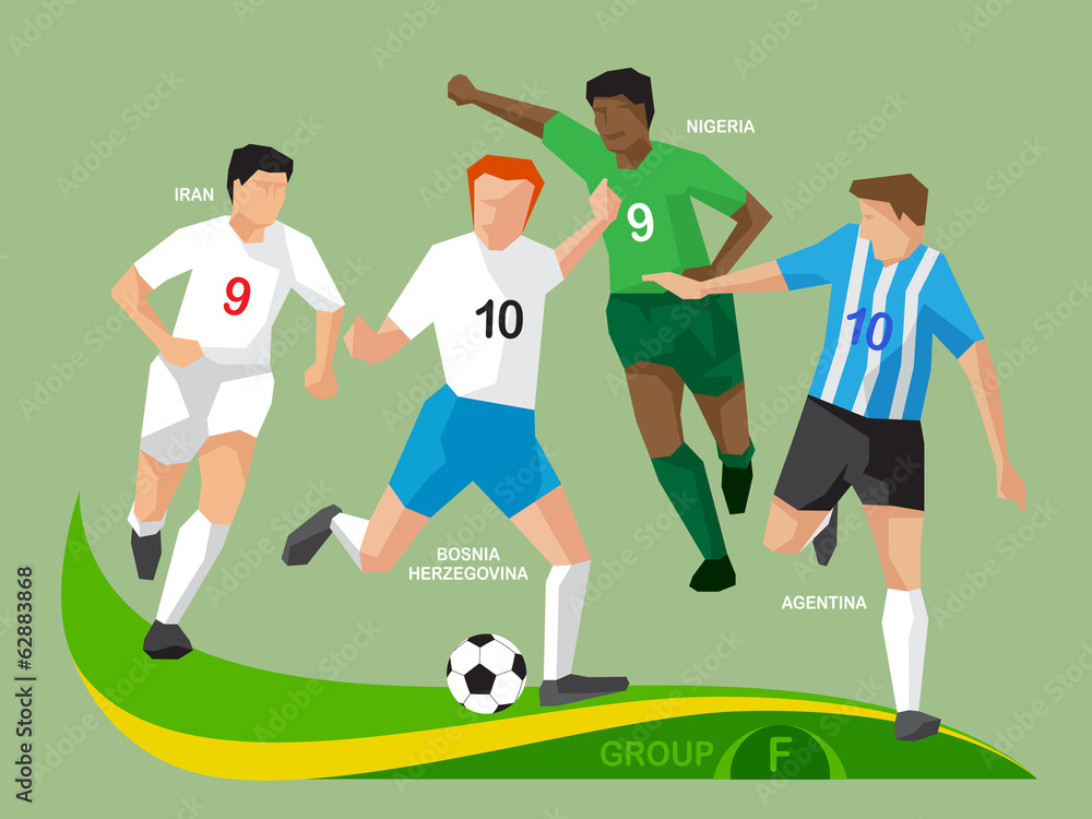 Fototapeta premium Soccer Players 2014 Group F
