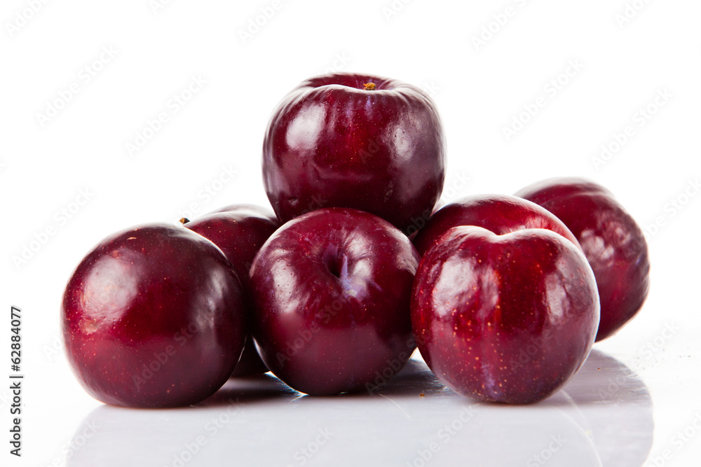 plums  fruit isolated on white background