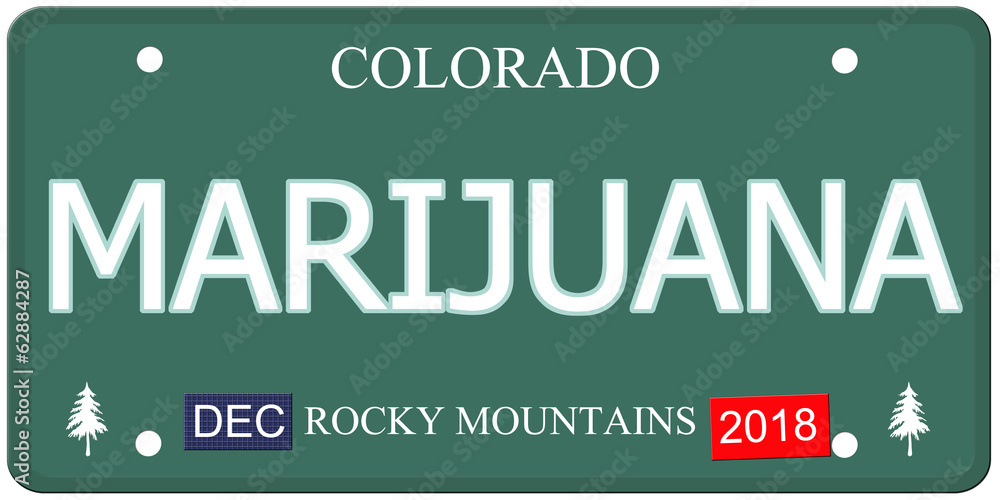Marijuana Colorado License Plate