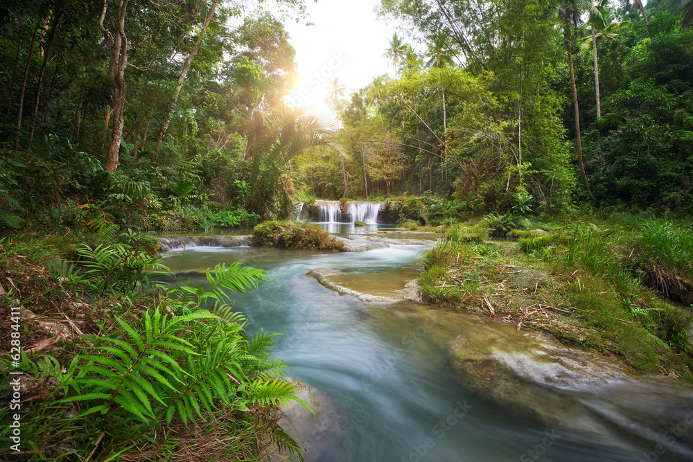 Obraz premium Deep forest waterfall National Park