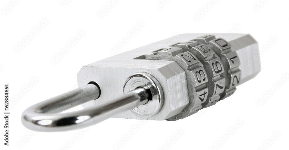 Small combination lock with clipping paths for creative work Small combination lock with clipping paths for creative work