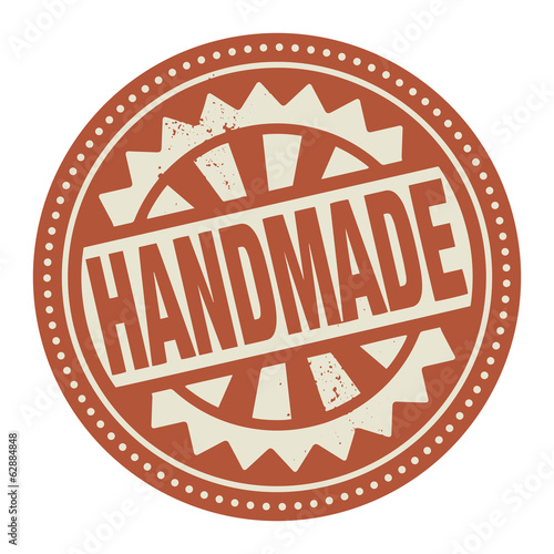 Abstract stamp or label with the text Handmade written inside