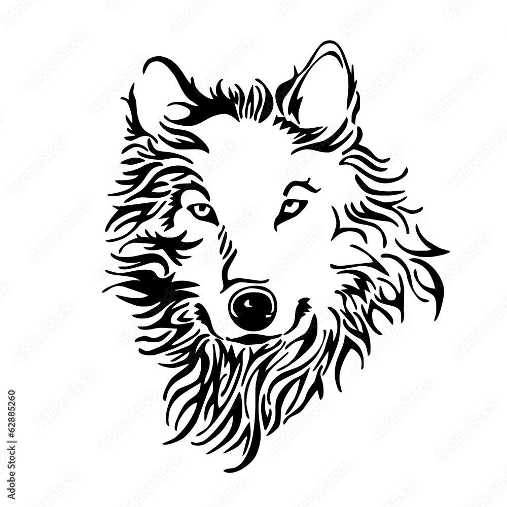 wolf head tattoo vector