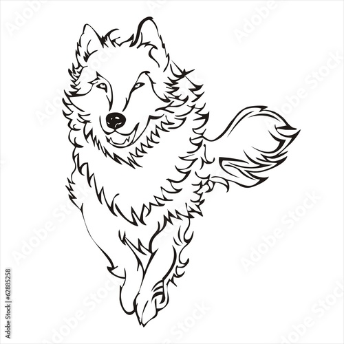 wolf run tattoo vector
