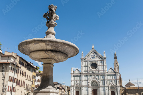 Piazza Santa Croce square in Florence, Italy
