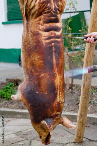 traditional pig slaughter