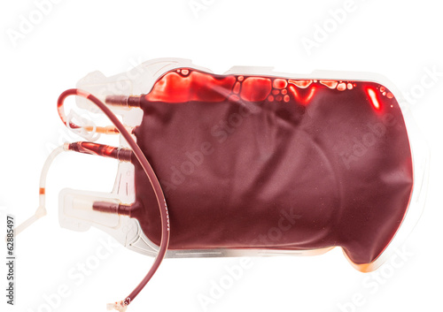 bag of blood and plasma isolated photo