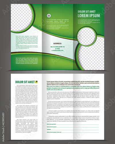 Vector empty trifold brochure print template eco design