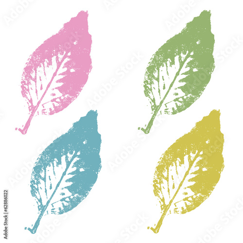 leaves stamp vector