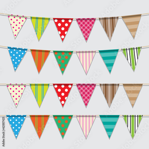 Vector set of colorful and bright bunting