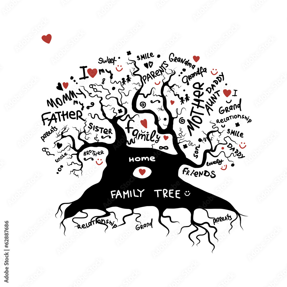 Family tree sketch for your design Family tree sketch for your design