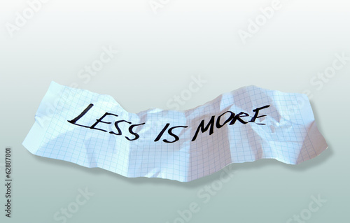 word less is more on torned paper