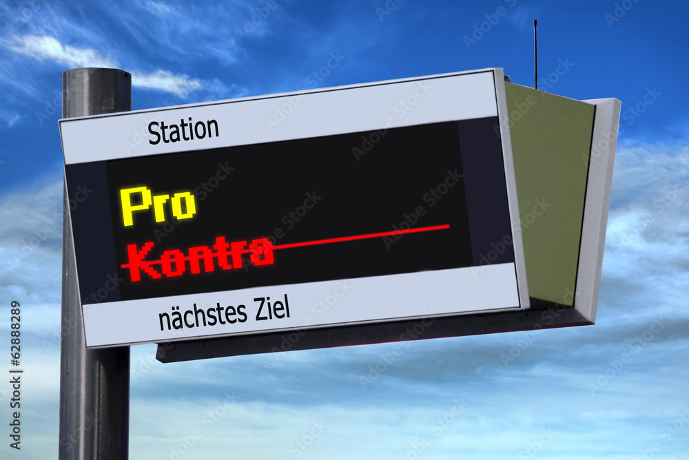 Anzeigetafel 3 - Pro - Kontra