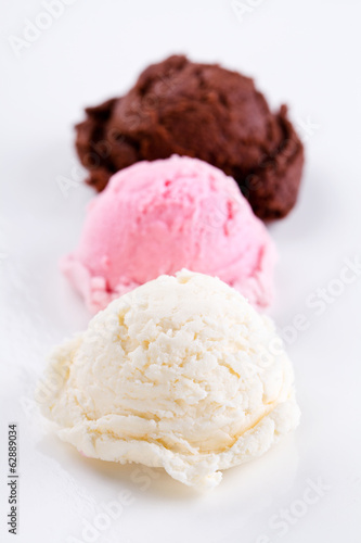 Vanilla Strawberry And Chocolate Ice Cream
