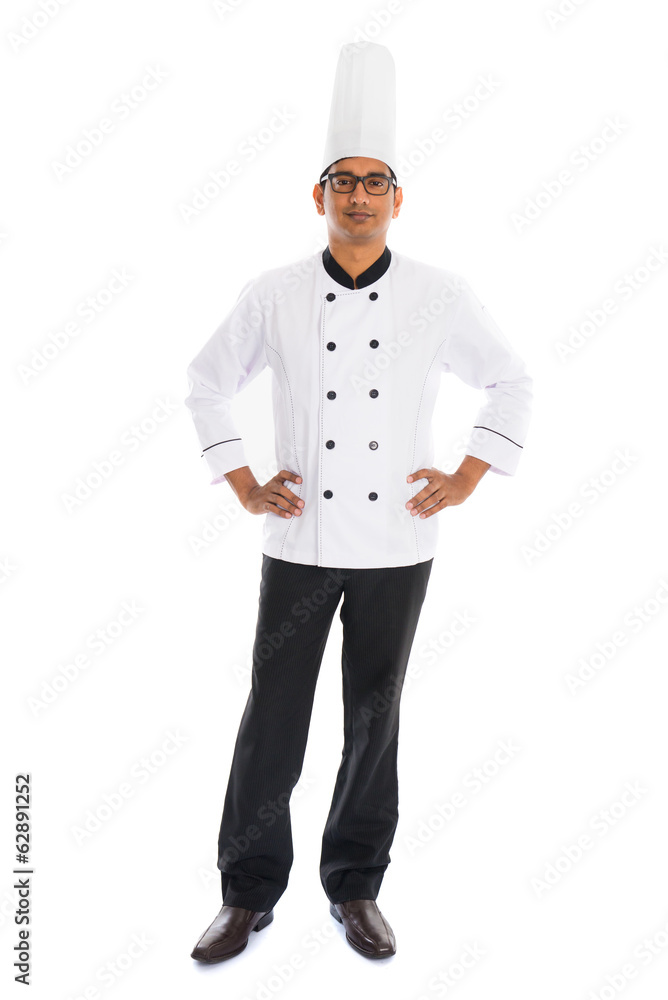 indian male chef isolated on white background indian male chef isolated on white background