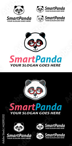 Fototapeta Naklejka Na Ścianę i Meble -  Panda cartoon animal used glasses