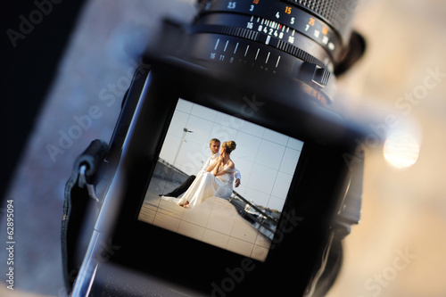 Shooting a wedding with a vintage camera photo