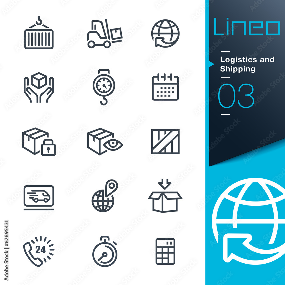 Lineo - Logistics and Shipping outline icons Lineo - Logistics and Shipping outline icons