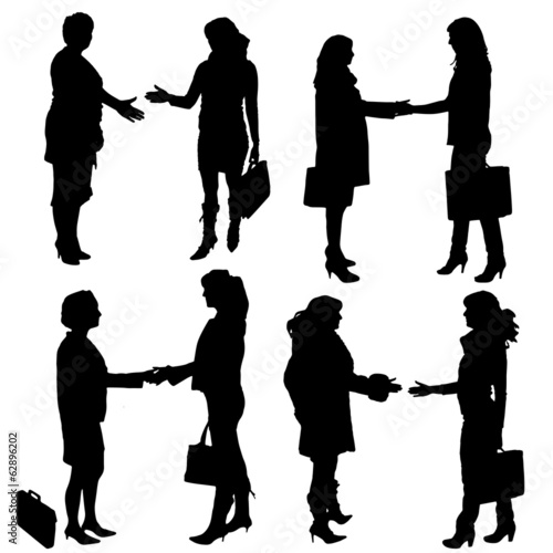 Vector silhouette of business people.
