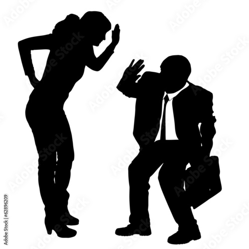 Vector silhouette of couple.