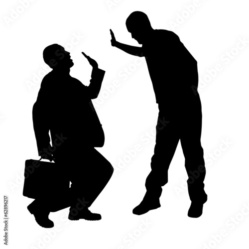 Vector silhouette of businessman.
