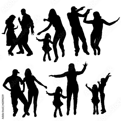 Vector silhouette of people.