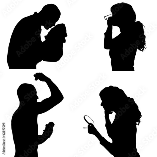 Vector silhouette of people.